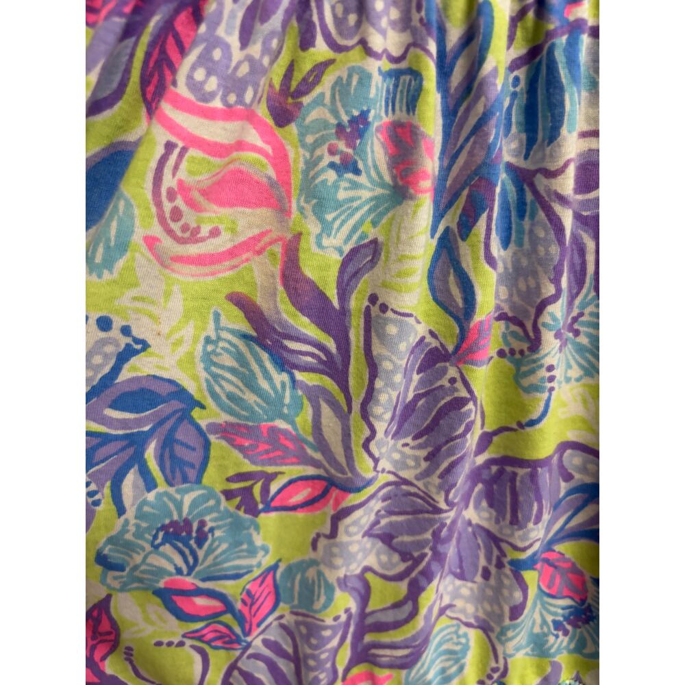 Lilly Pulitzer Womens Size XL Floral Smocked Dress Flutter Sleeve Cotton EUC - Picture 5 of 10